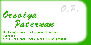 orsolya paterman business card